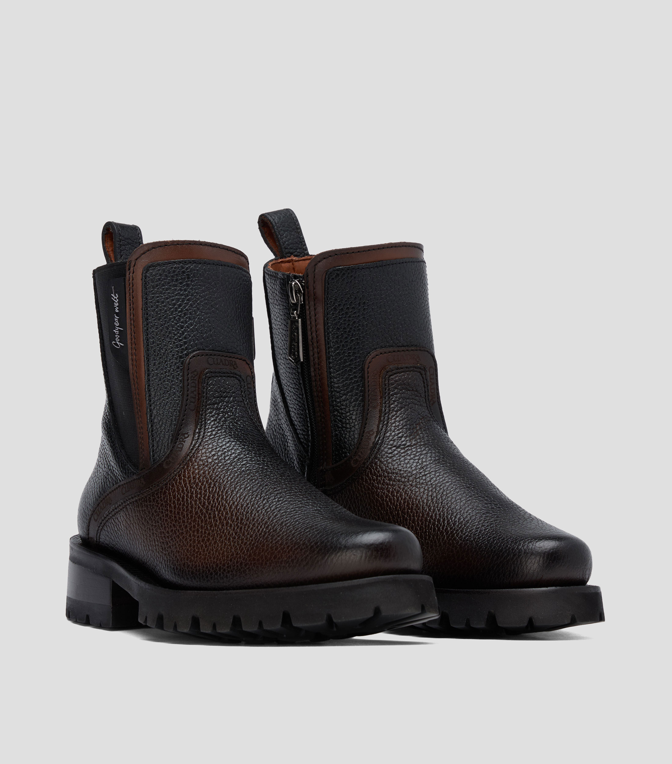 Botines en piel texturizado Hombre